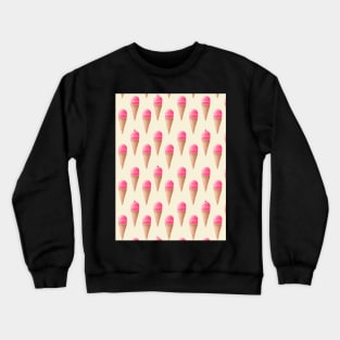 Strawberry Ice Cream Pattern - Cream Crewneck Sweatshirt